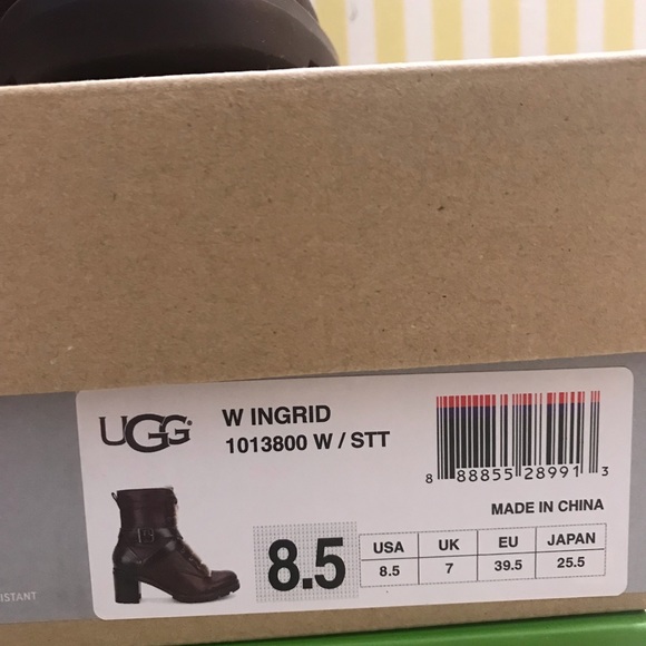 UGG Women’s Brown Leather Ingrid Boot with Fur Lining - Picture 6 of 6